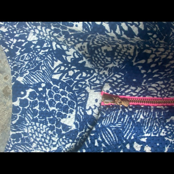 Lilly Pulitzer Target Upstream Fish Shift Dress Sleeveless Blue White 6 - Picture 8 of 8